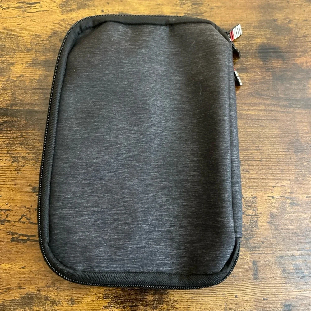 BUBM Double Layer Med Travel Gear Organizer Electronics Accessories Bag In Black